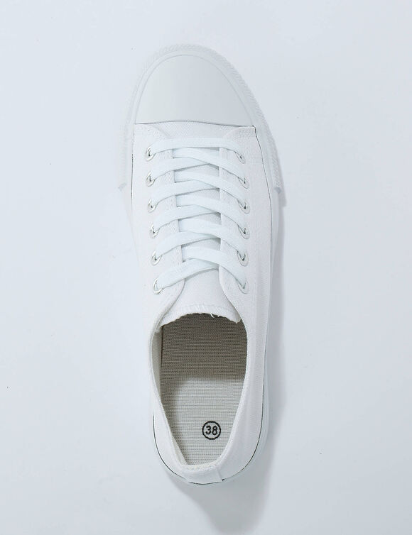 Tennis en toile à lacets (blanc)  Tennis en toile à lacets (blanc)